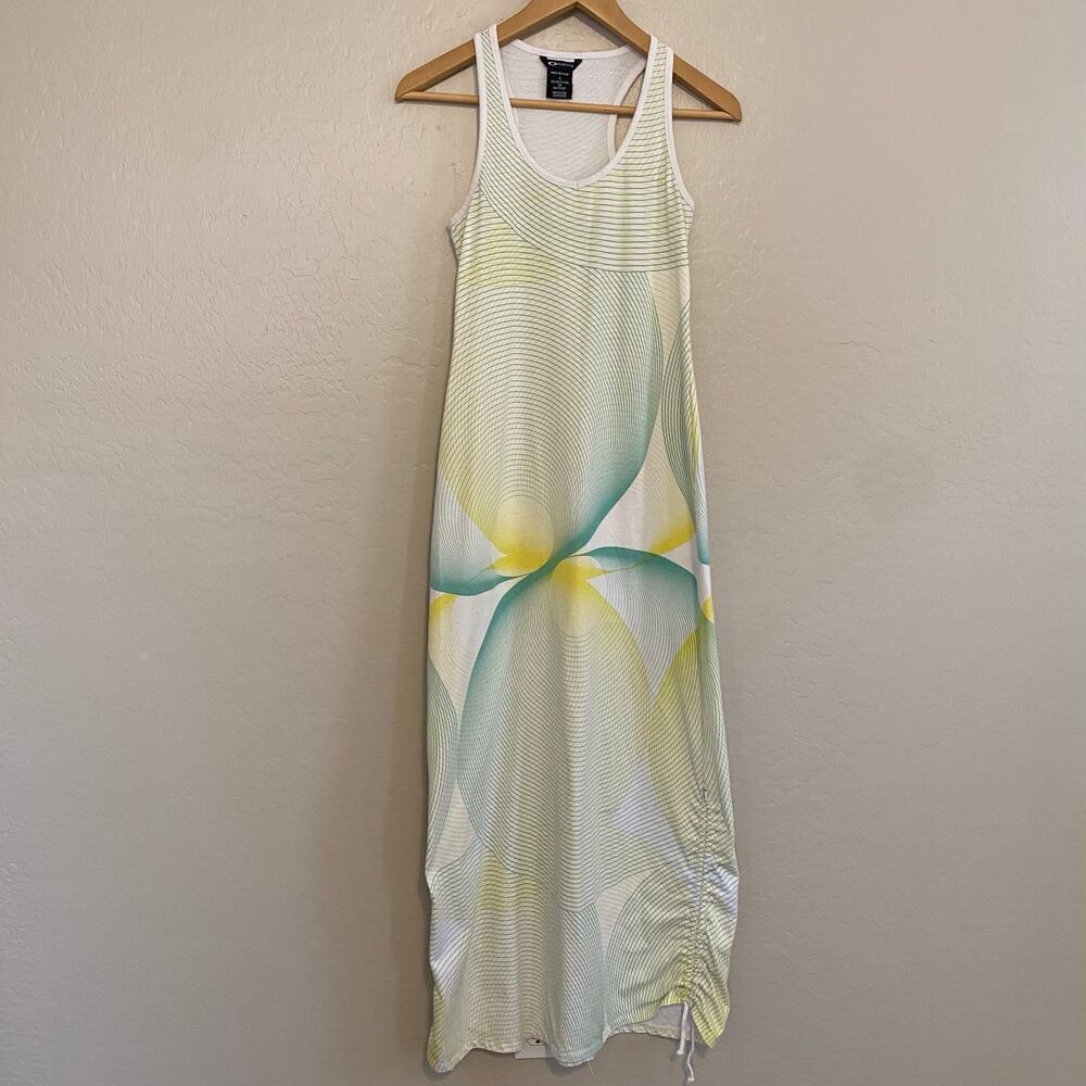 Oakley Womens Size Small Racerback Tank Knit Maxi Dress Ruched